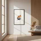 Single Leaf — Japandi ma wall art in a hallway setting