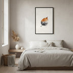 Single Leaf — Japandi ma wall art in a bedroom setting