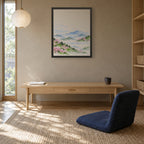 Spring Hills in Bloom — Japandi framed wall art in a room setting, 16x20 in