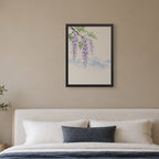 Spring Wisteria — Japandi framed wall art in a room setting, 18x24 in