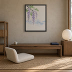 Spring Wisteria — Japandi framed wall art in a room setting, 16x20 in
