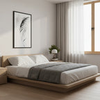 Wild Grass — Japandi zen nature wall art in a bedroom setting