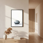 Worn Stone — Japandi wabi-sabi wall art in a hallway setting