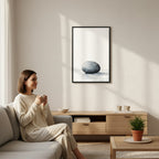 Worn Stone — Japandi wabi-sabi wall art in a living room setting